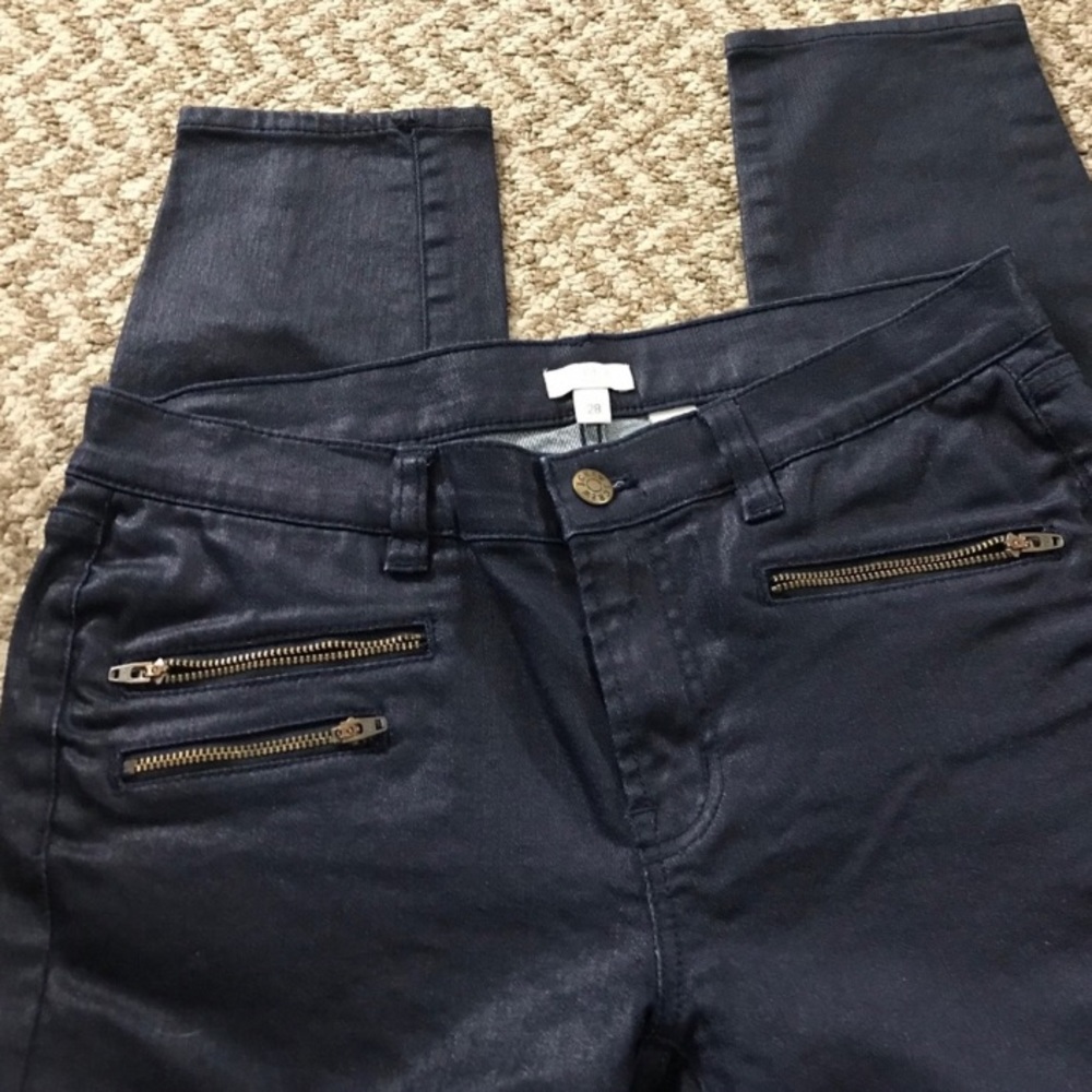 J. Crew Skinny Jeans - Dark With a Sheen Finish